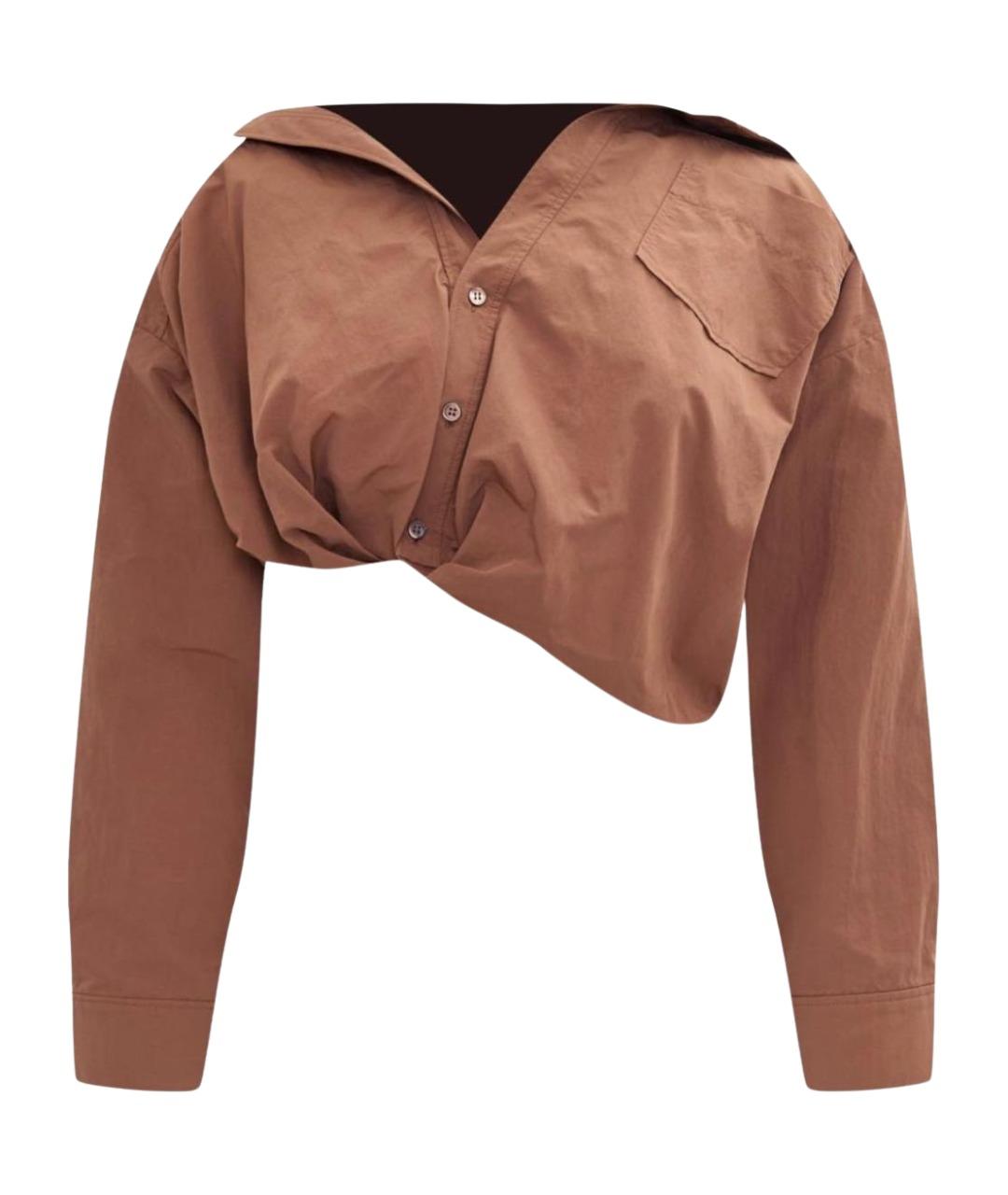 JACQUEMUS Коричневая хлопковая рубашка, фото 1