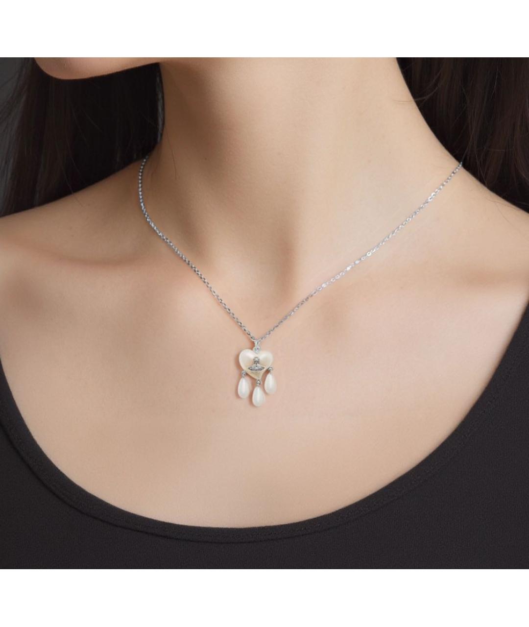 VIVIENNE WESTWOOD Бежевая металлическая подвеска, фото 3