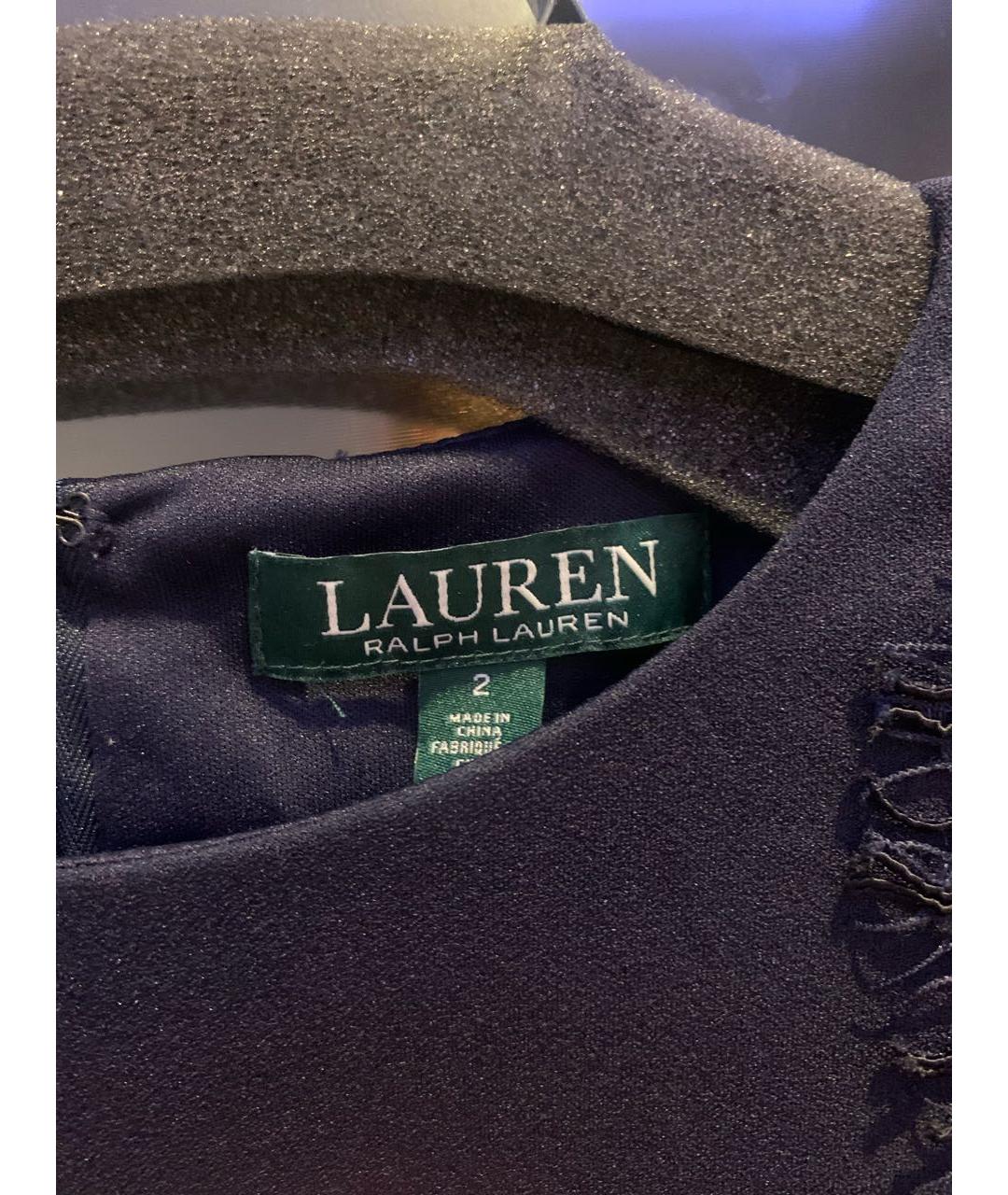 RALPH LAUREN Темно-синее полиэстеровое вечернее платье, фото 3