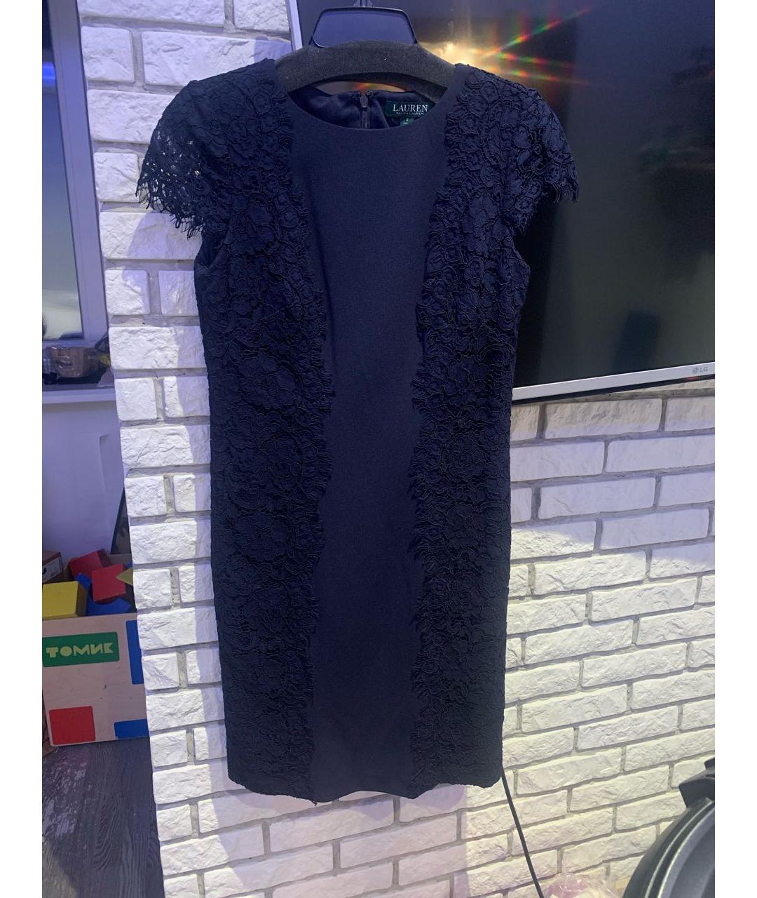 RALPH LAUREN Темно-синее полиэстеровое вечернее платье, фото 9