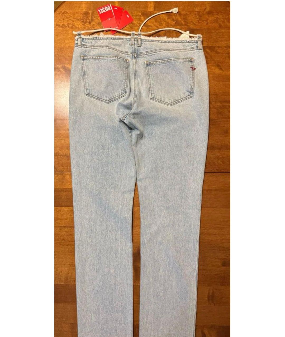 DIESEL Голубые хлопковые прямые джинсы, фото 2