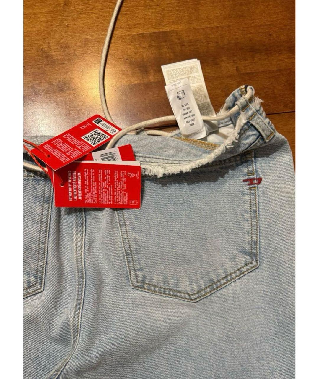 DIESEL Голубые хлопковые прямые джинсы, фото 6