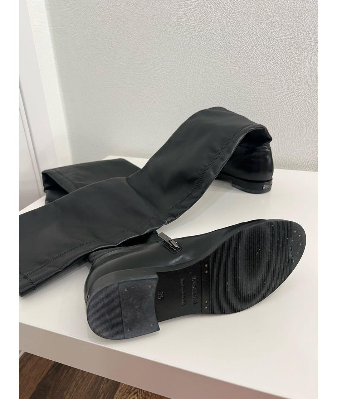 LE SILLA Черные кожаные ботфорты, фото 7