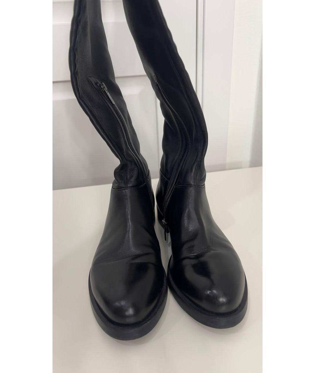 LE SILLA Черные кожаные ботфорты, фото 2