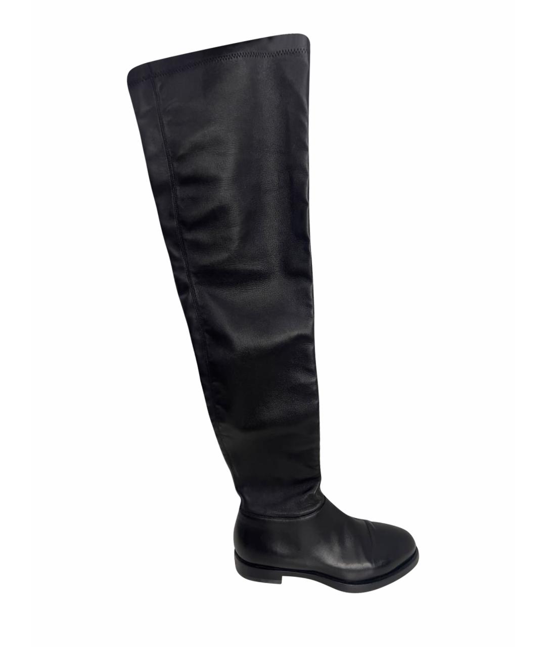 LE SILLA Черные кожаные ботфорты, фото 1