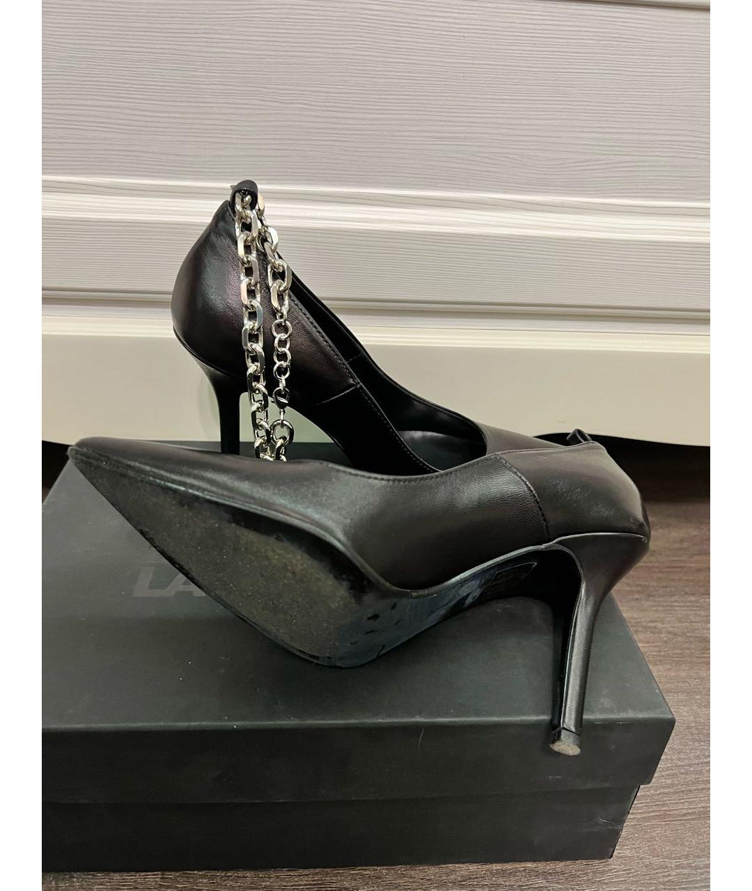 KARL LAGERFELD Черные кожаные туфли, фото 3