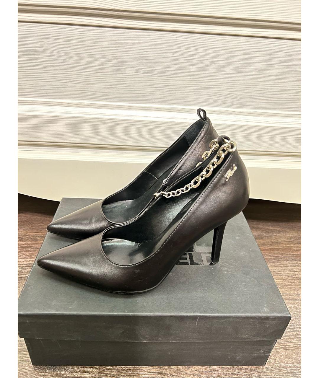 KARL LAGERFELD Черные кожаные туфли, фото 6