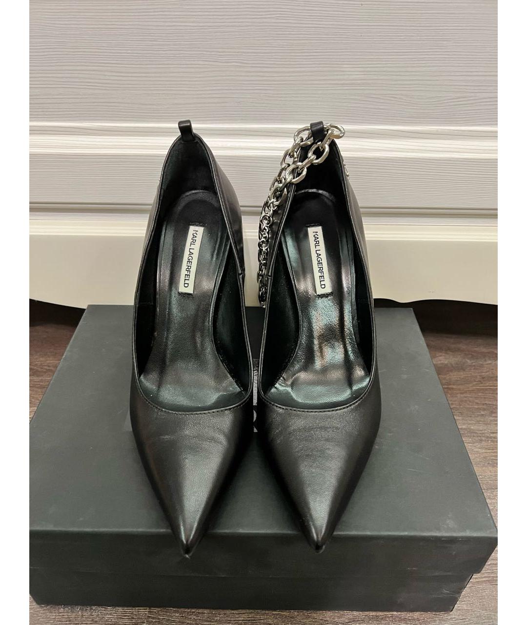 KARL LAGERFELD Черные кожаные туфли, фото 2