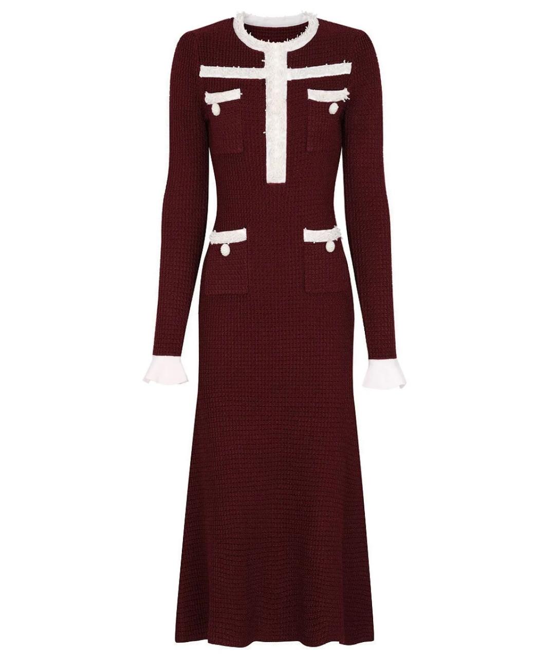 SELF-PORTRAIT Бордовое коктейльное платье, фото 1