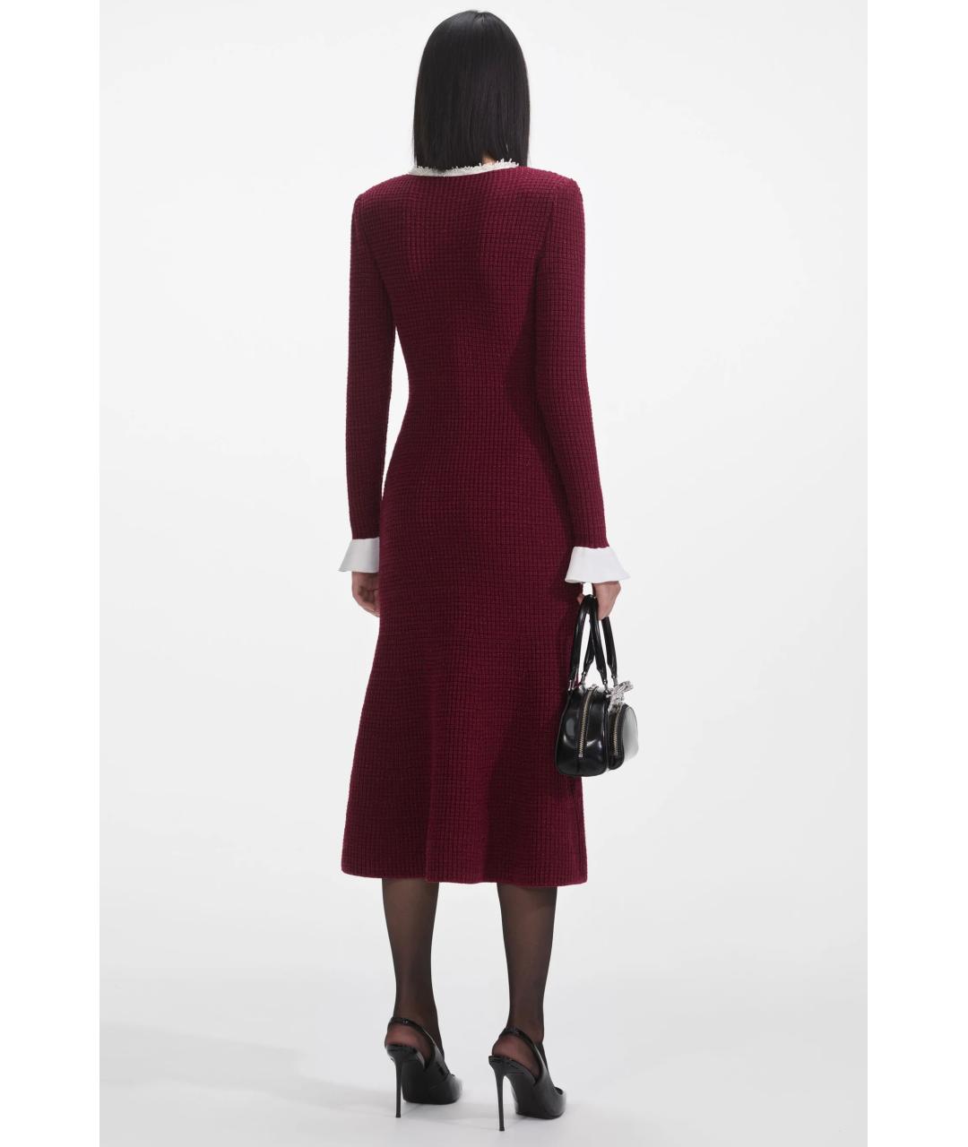 SELF-PORTRAIT Бордовое коктейльное платье, фото 4
