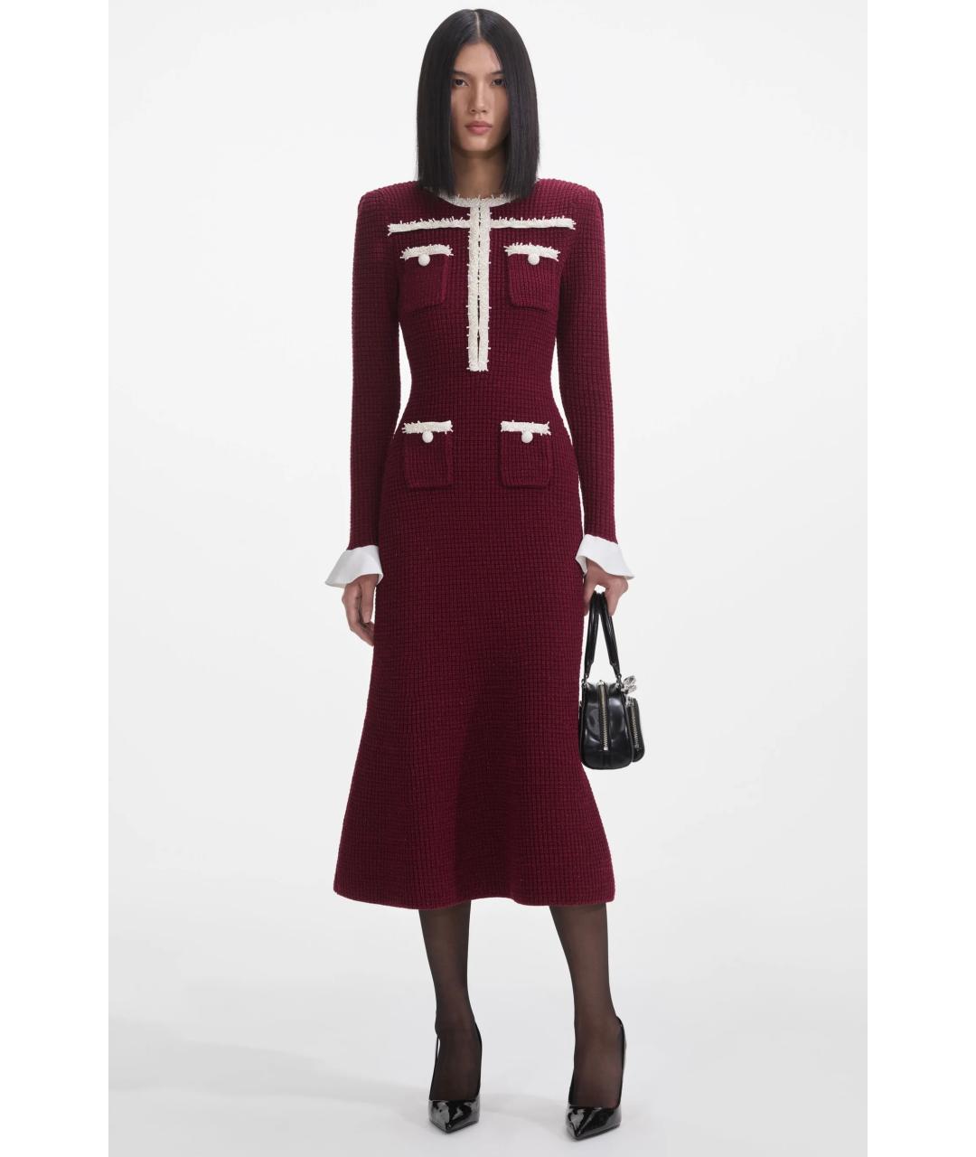 SELF-PORTRAIT Бордовое коктейльное платье, фото 2