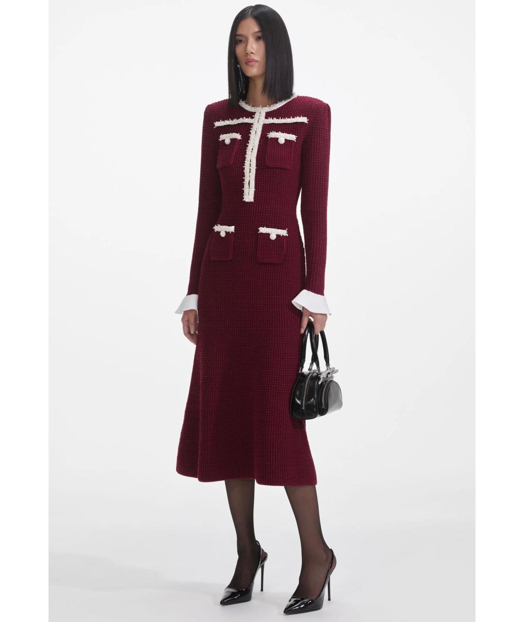 SELF-PORTRAIT Бордовое коктейльное платье, фото 3