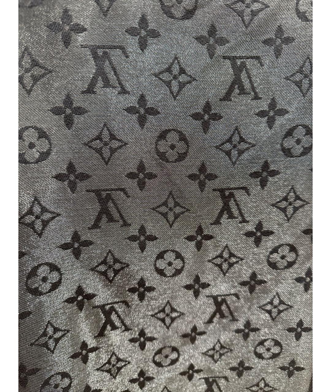 LOUIS VUITTON Серый шелковый платок, фото 2