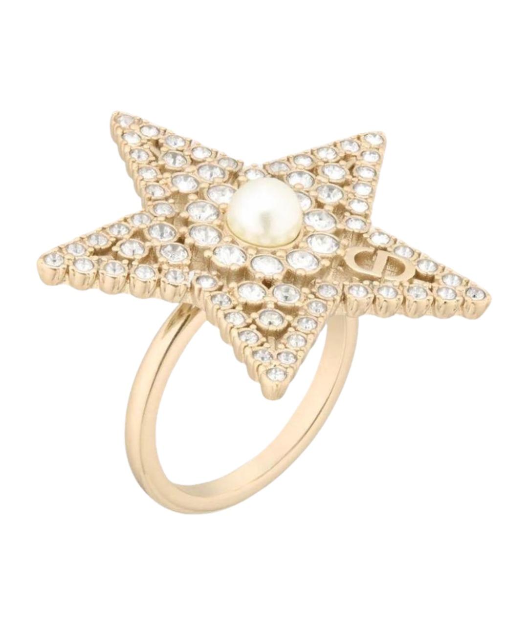 CHRISTIAN DIOR Золотое металлическое кольцо, фото 1