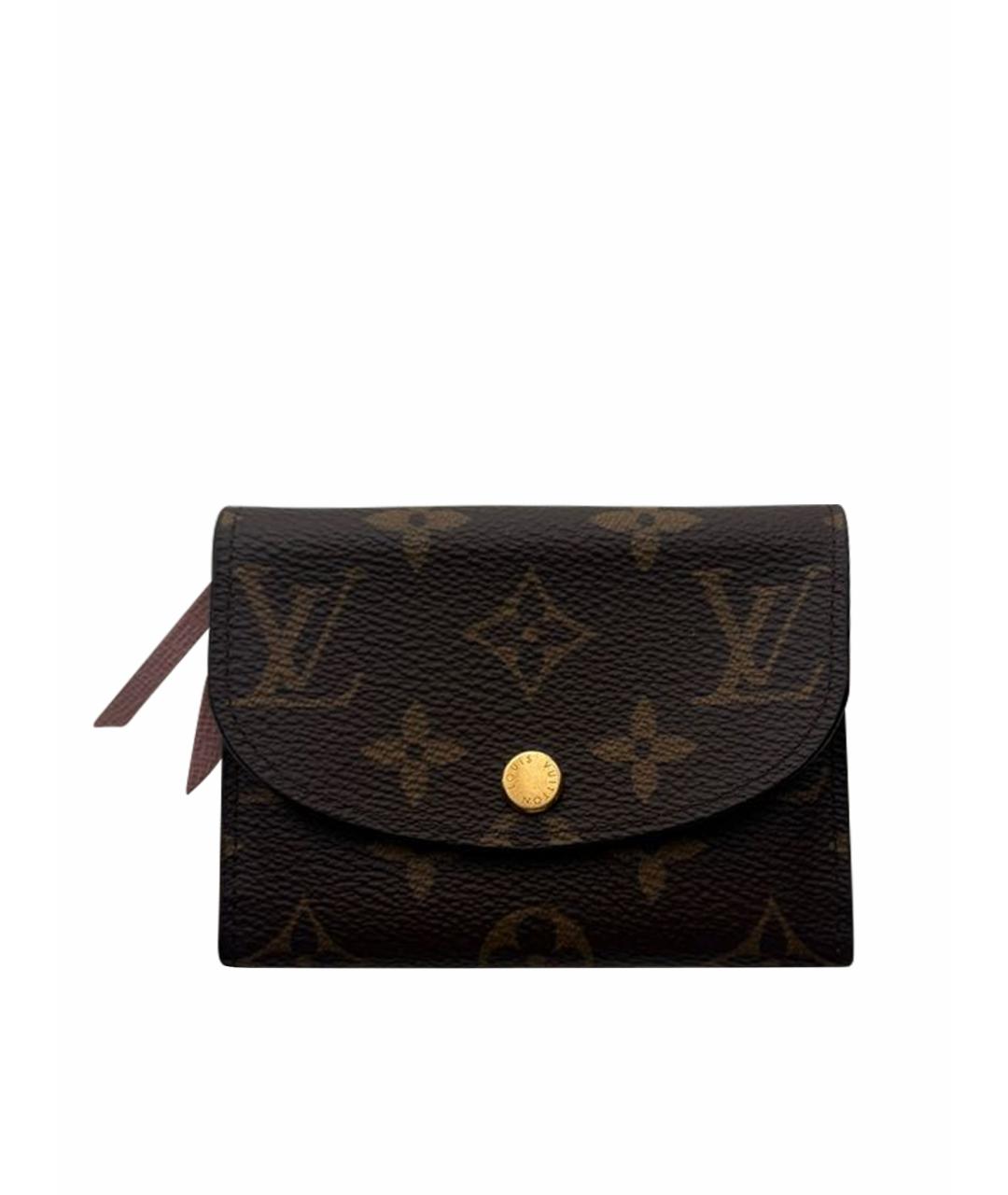 LOUIS VUITTON Коричневый кожаный кошелек, фото 1