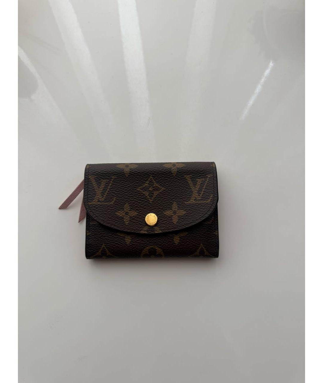 LOUIS VUITTON Коричневый кожаный кошелек, фото 5