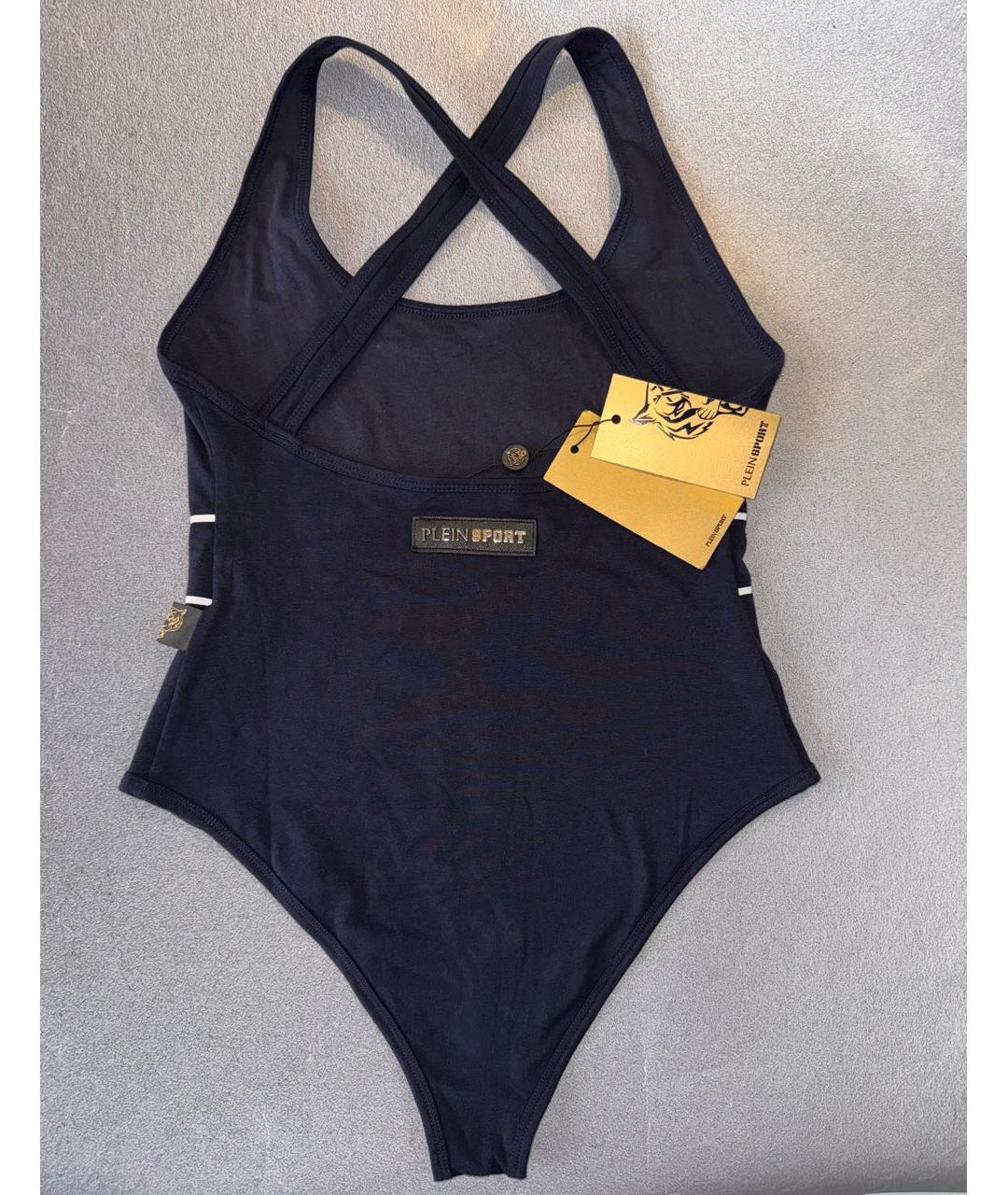 PLEIN SPORT Темно-синее хлопковое боди, фото 4