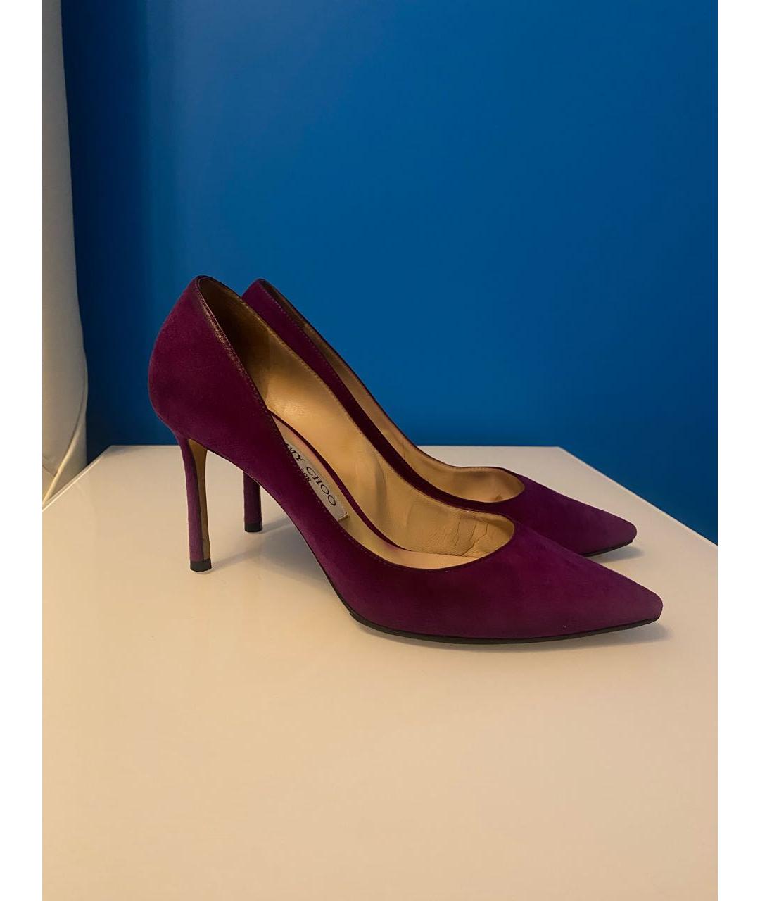 JIMMY CHOO Фиолетовые замшевые туфли, фото 8