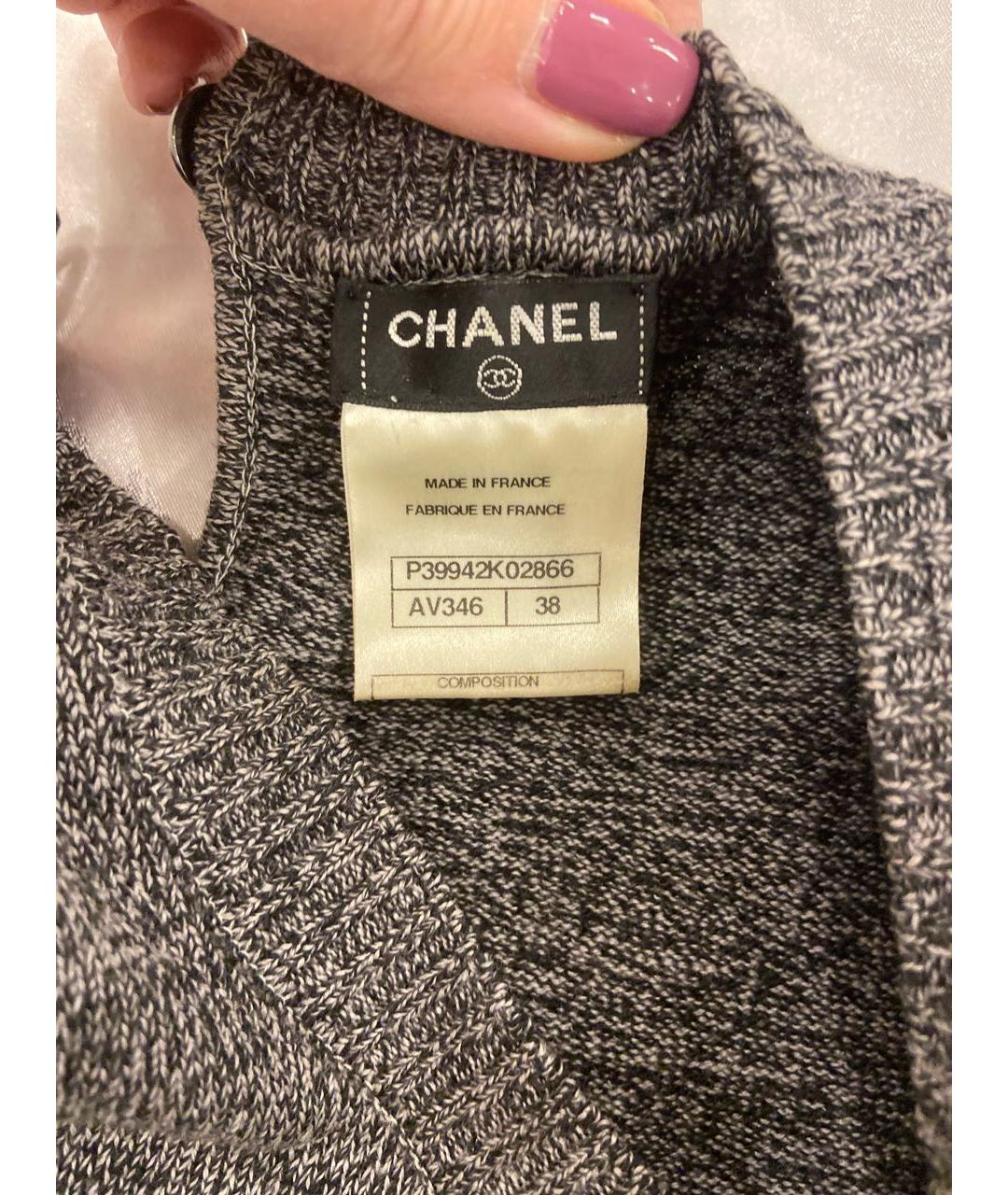 CHANEL Серая шерстяная майка, фото 4