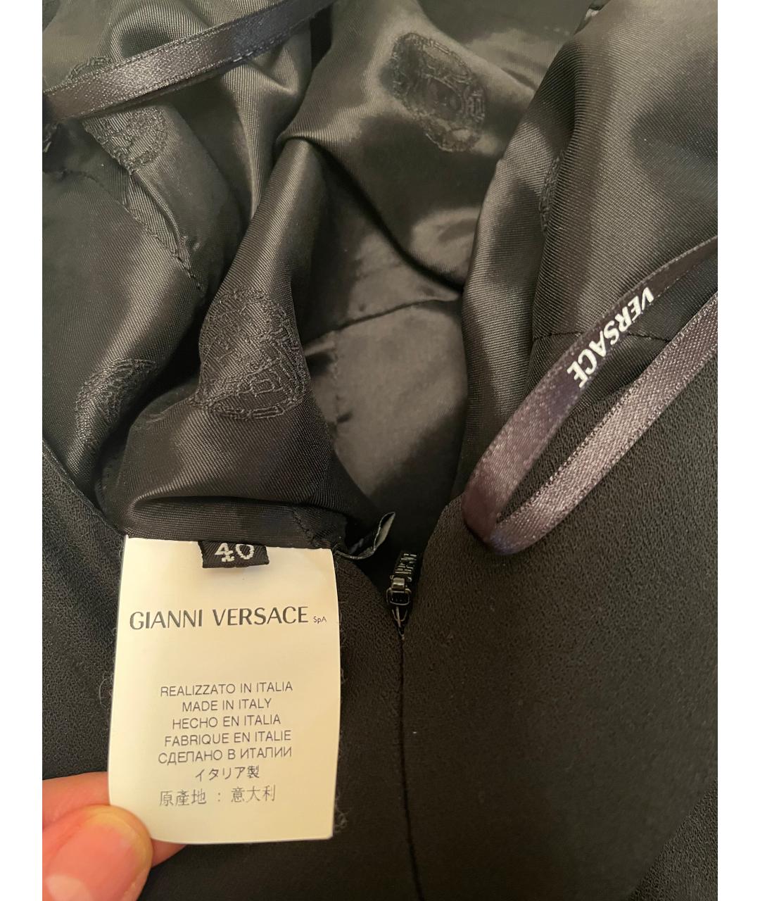 VERSACE Черное шерстяное платье, фото 3