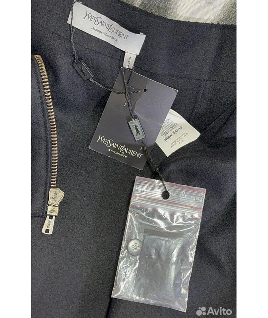 YVES SAINT LAURENT VINTAGE Черная шерстяная юбка миди, фото 7