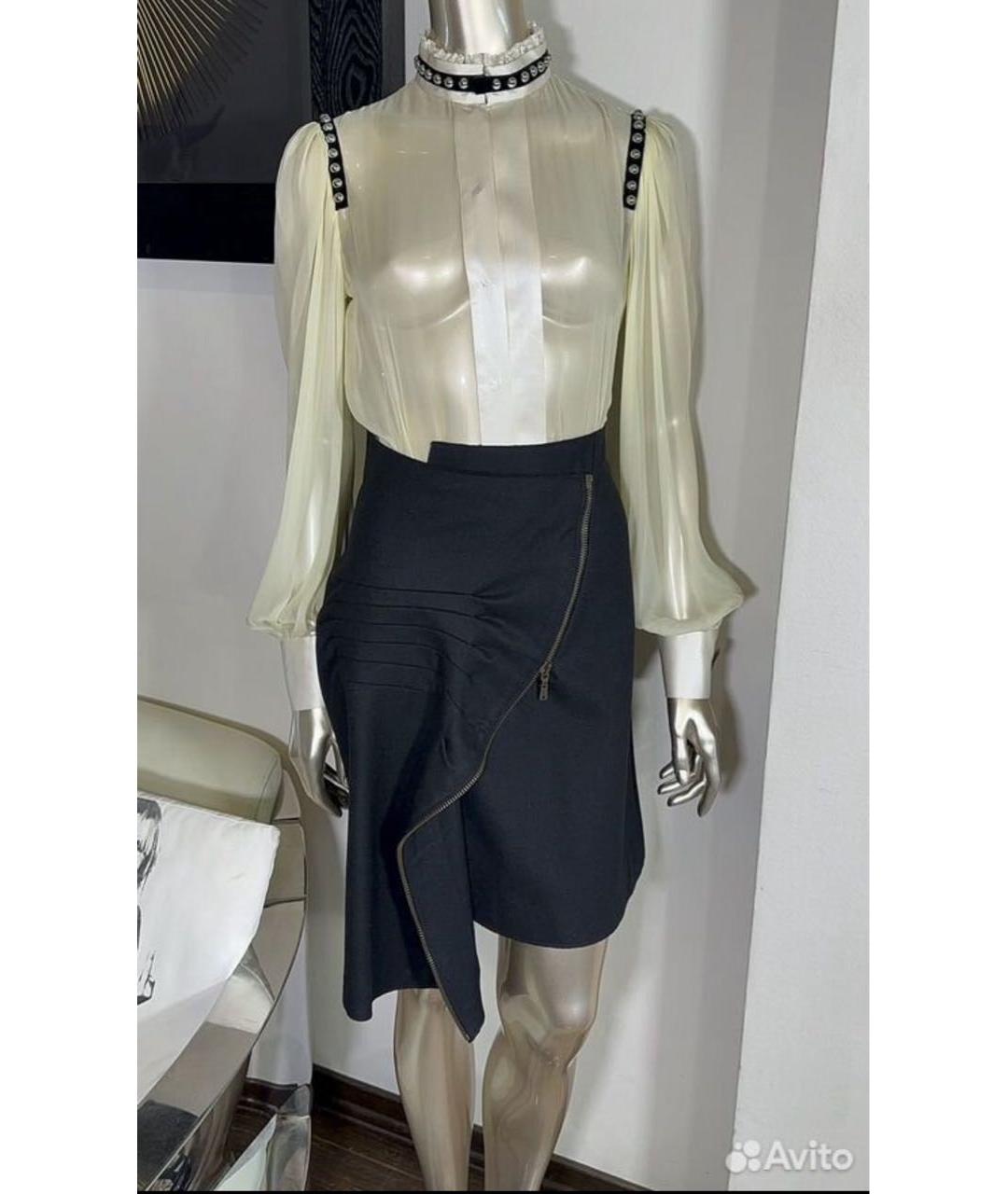 YVES SAINT LAURENT VINTAGE Черная шерстяная юбка миди, фото 2