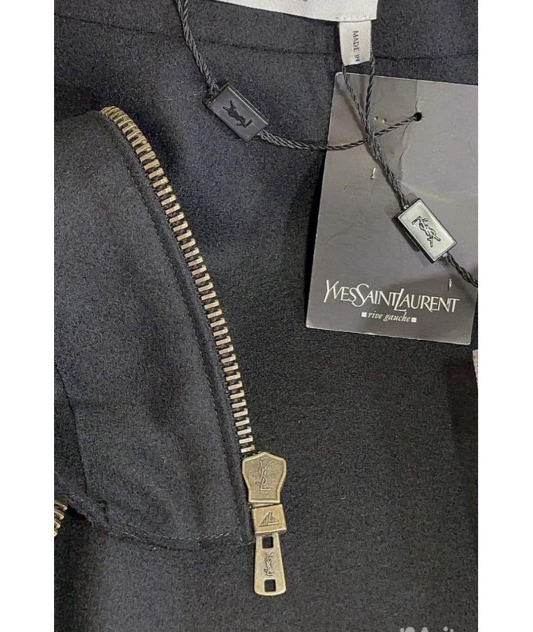 YVES SAINT LAURENT VINTAGE Черная шерстяная юбка миди, фото 6