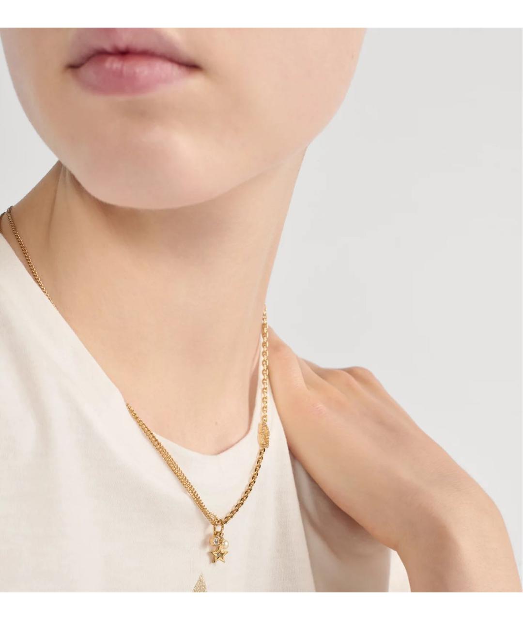 CHRISTIAN DIOR Золотое металлическое колье, фото 2