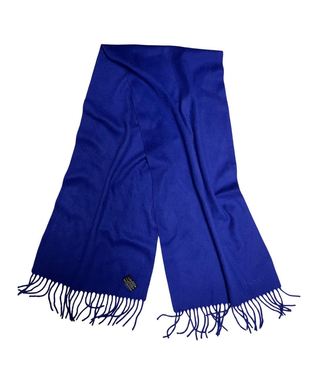 VERSACE Синий кашемировый шарф, фото 1