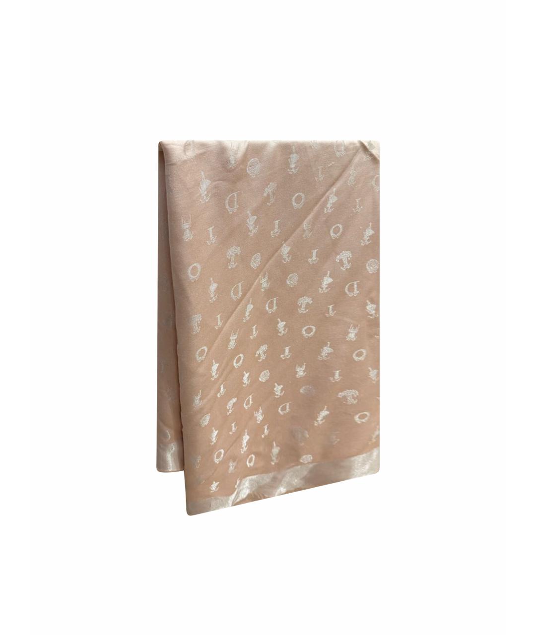 CHRISTIAN DIOR Розовый шелковый шарф, фото 1