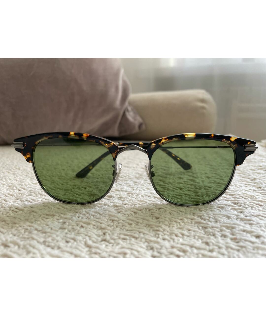 JIMMY CHOO Зеленые металлические солнцезащитные очки, фото 3