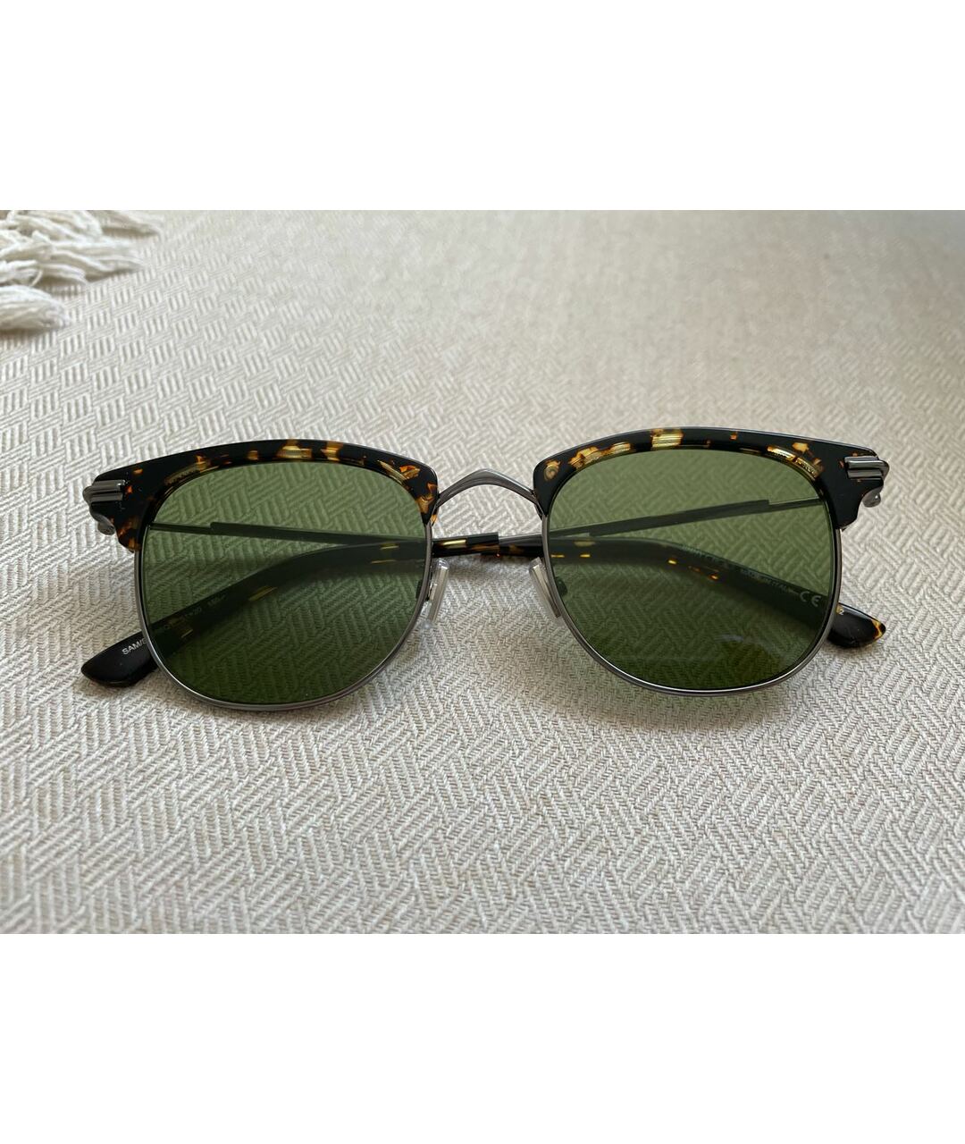 JIMMY CHOO Зеленые металлические солнцезащитные очки, фото 9