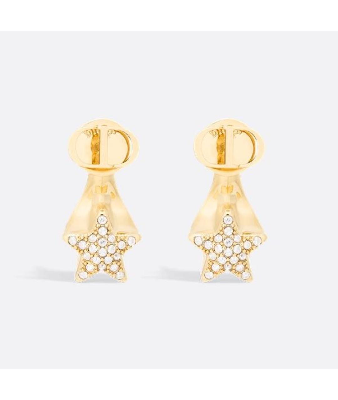 CHRISTIAN DIOR Золотые металлические серьги, фото 5