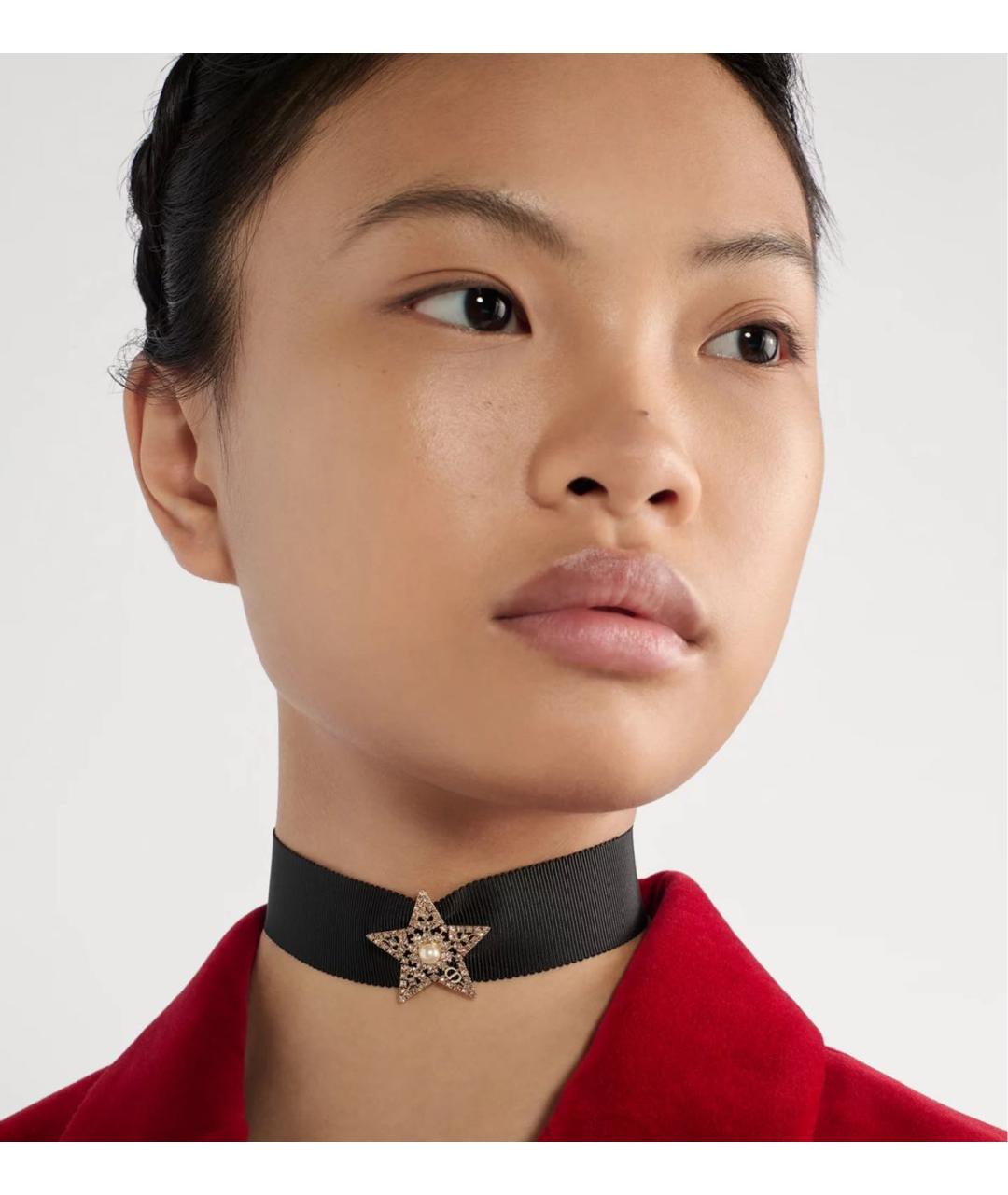 CHRISTIAN DIOR Черный металлический чокер, фото 2