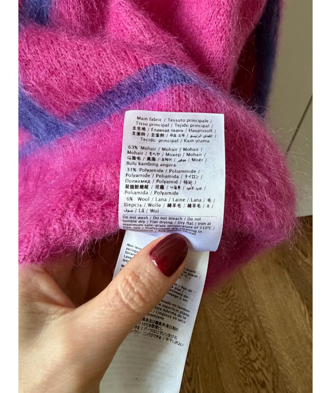 VALENTINO Фуксия шерстяной джемпер / свитер, фото 5
