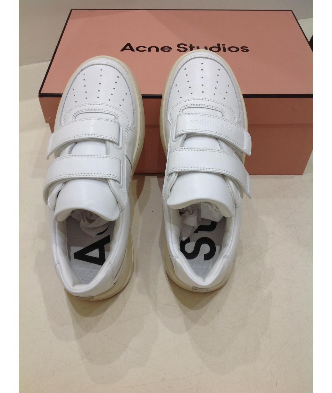 ACNE STUDIOS Белые кожаные кроссовки, фото 4