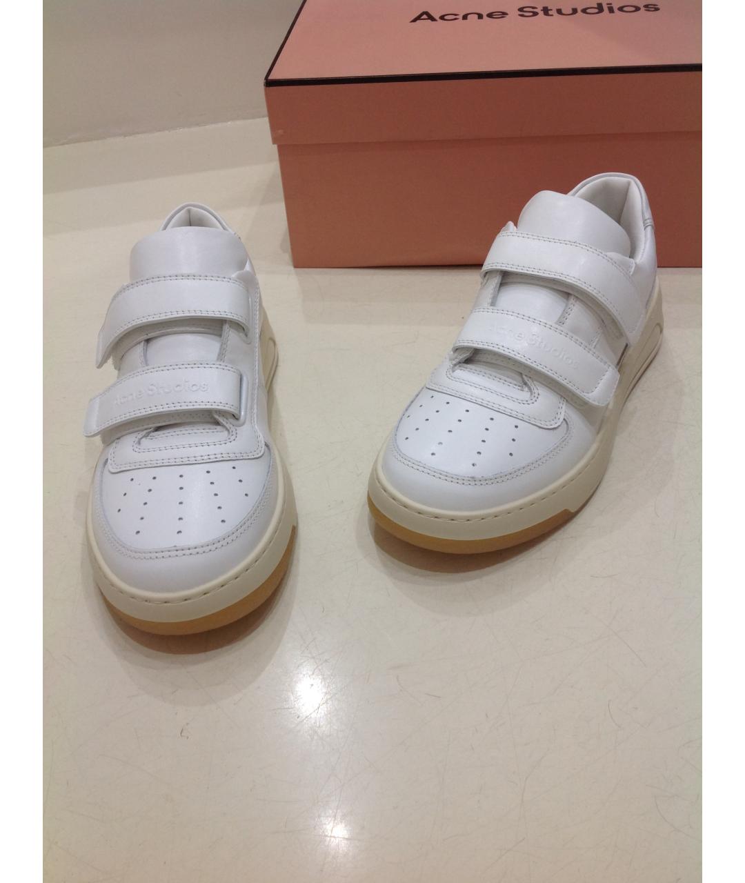 ACNE STUDIOS Белые кожаные кроссовки, фото 5