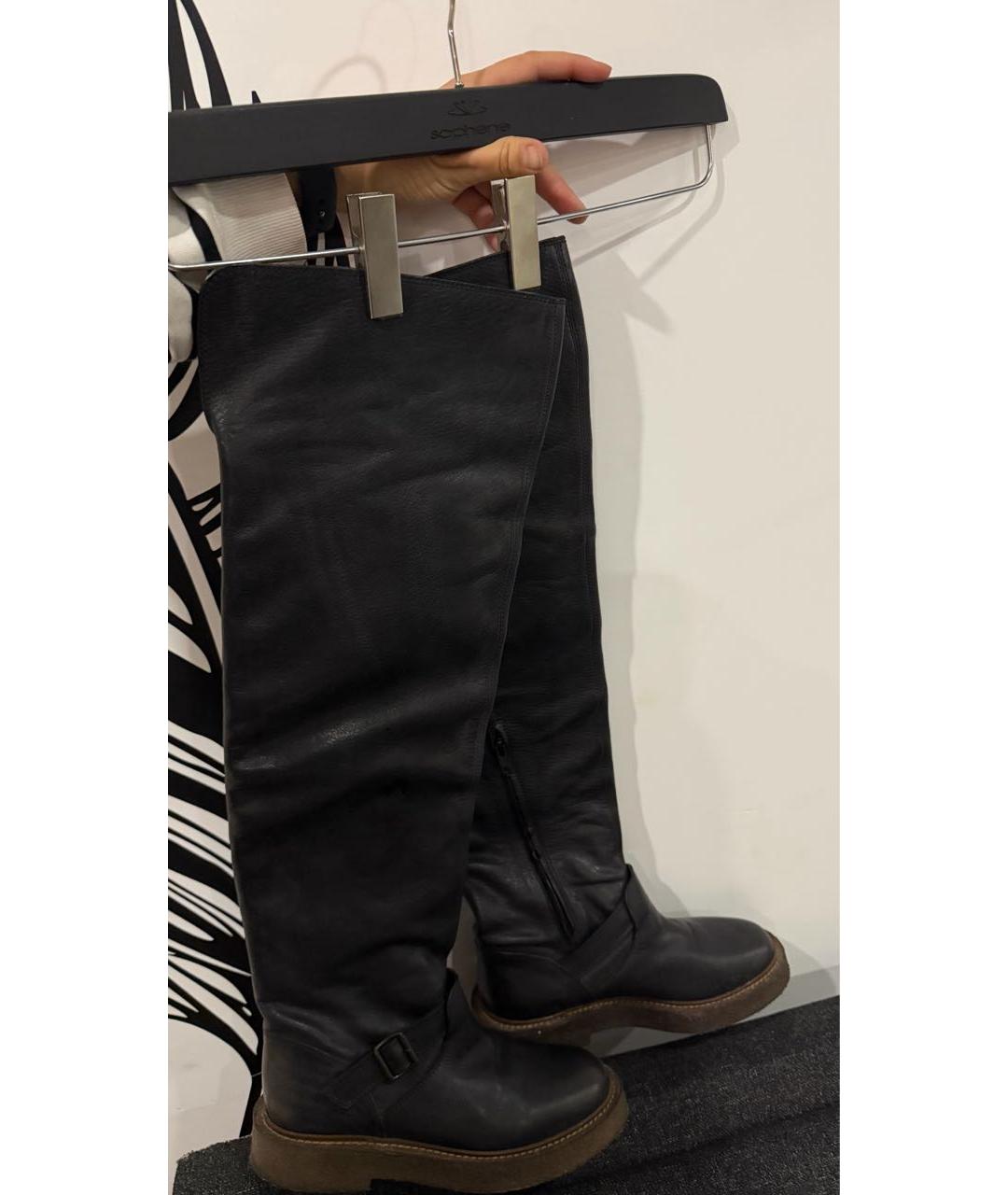 MAISON MARGIELA Черные кожаные ботфорты, фото 8