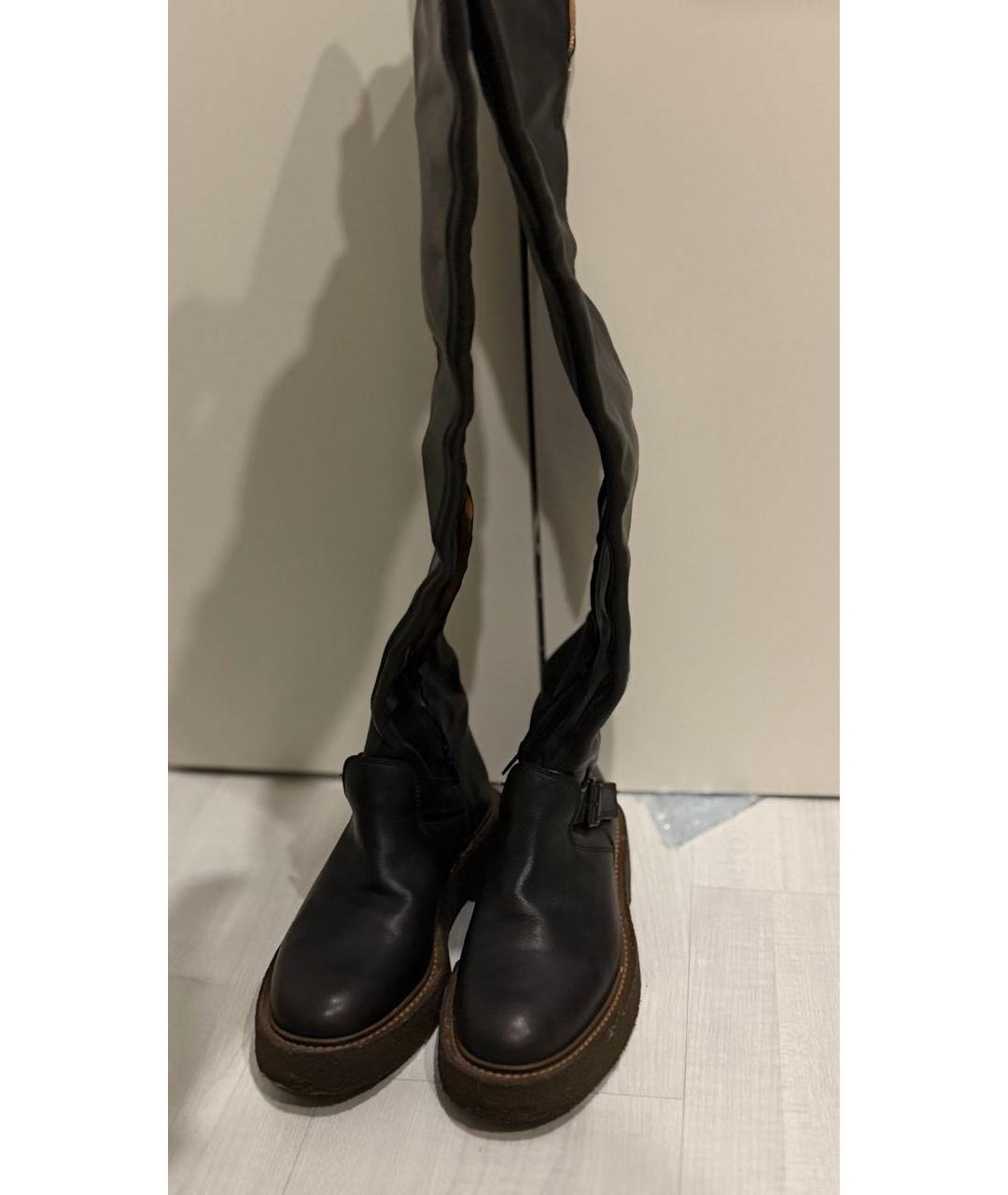 MAISON MARGIELA Черные кожаные ботфорты, фото 5