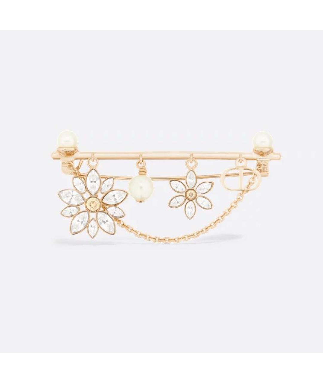 CHRISTIAN DIOR Золотая металлическая булавка / брошь, фото 5