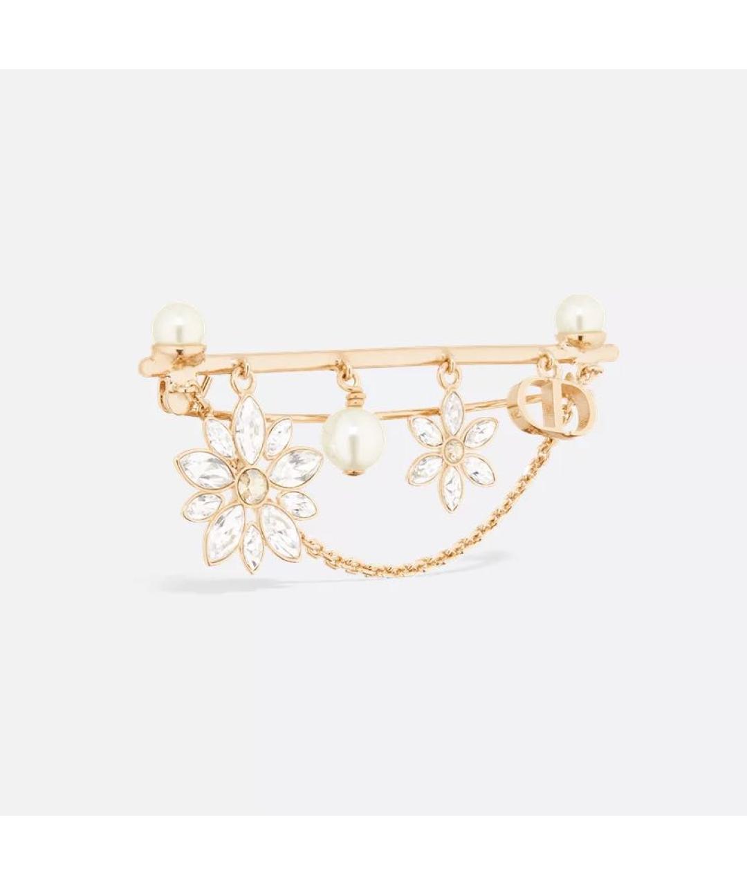 CHRISTIAN DIOR Золотая металлическая булавка / брошь, фото 2