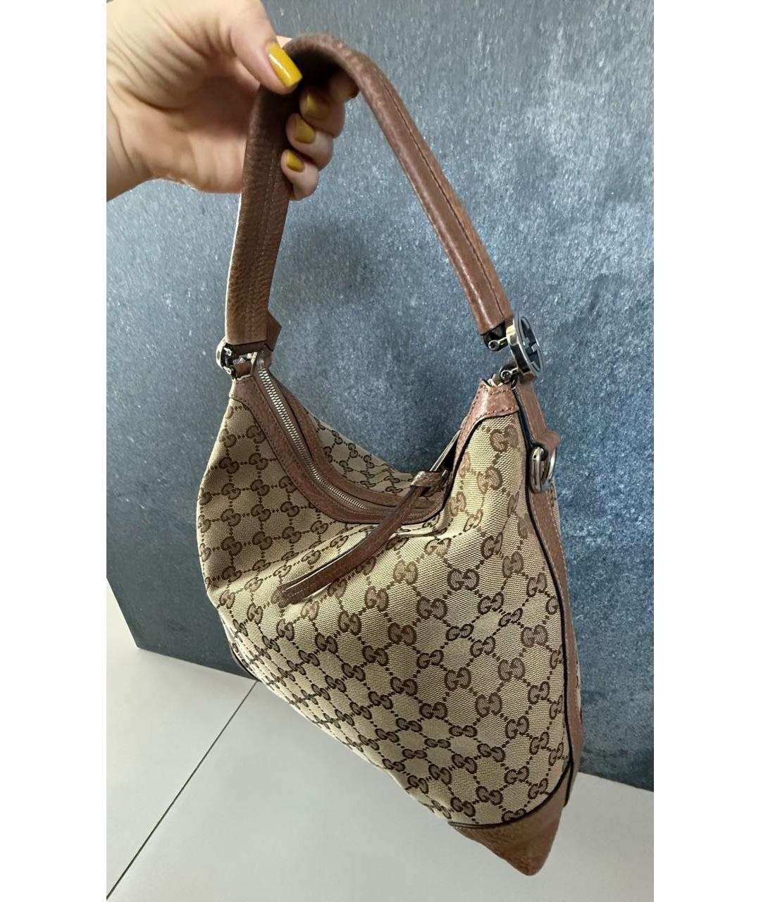 GUCCI Коричневая кожаная сумка тоут, фото 2