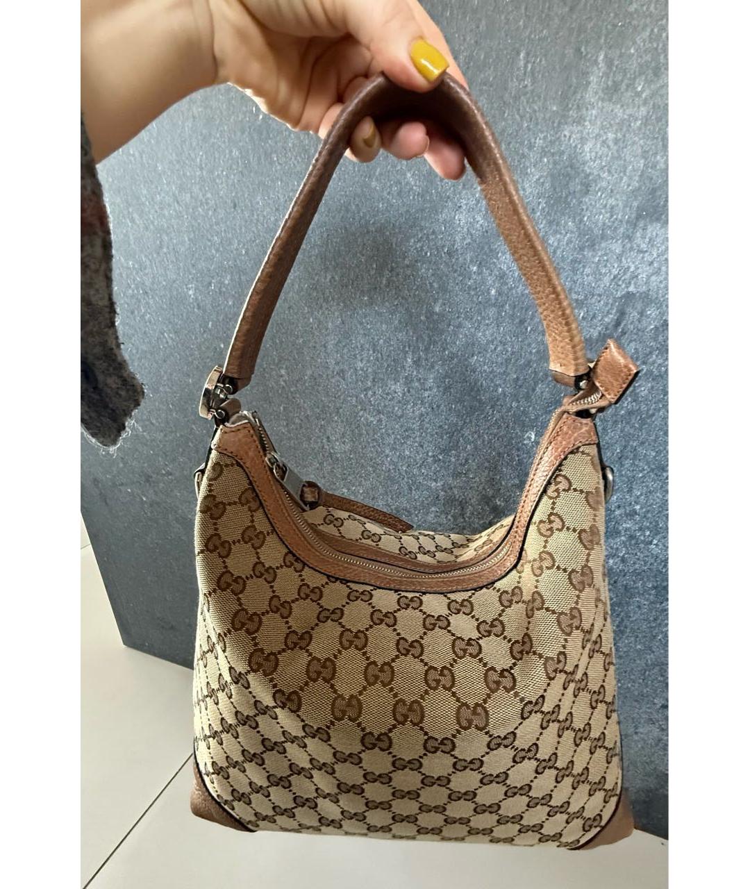 GUCCI Коричневая кожаная сумка тоут, фото 3