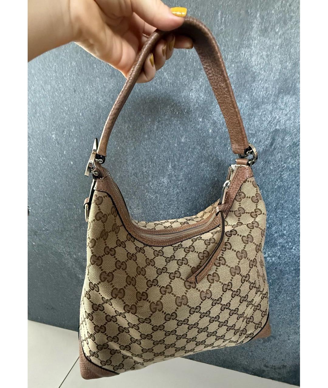 GUCCI Коричневая кожаная сумка тоут, фото 7