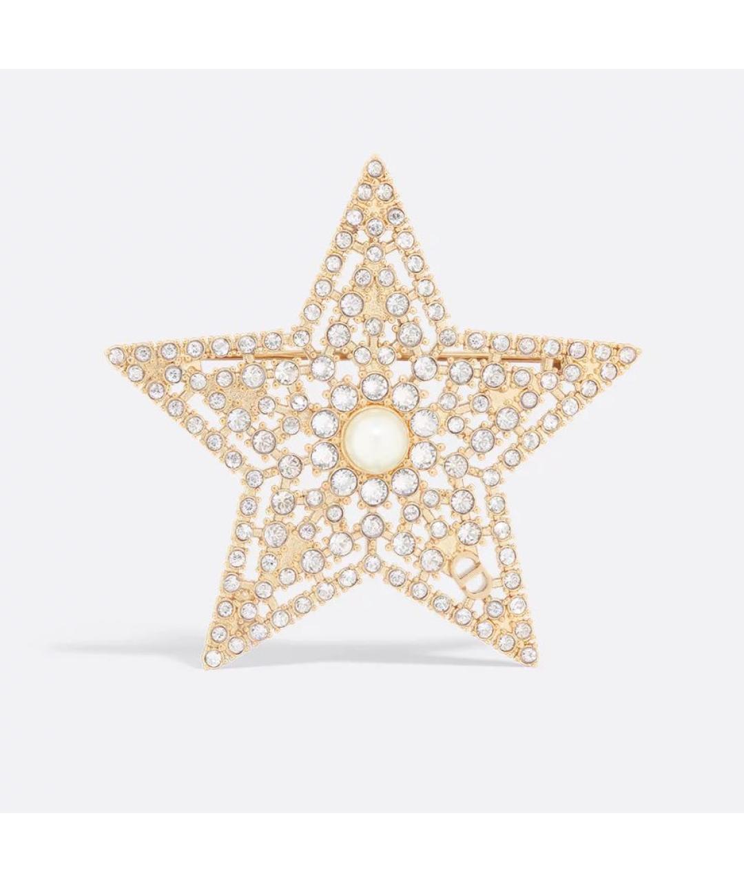 CHRISTIAN DIOR Золотая металлическая булавка / брошь, фото 5