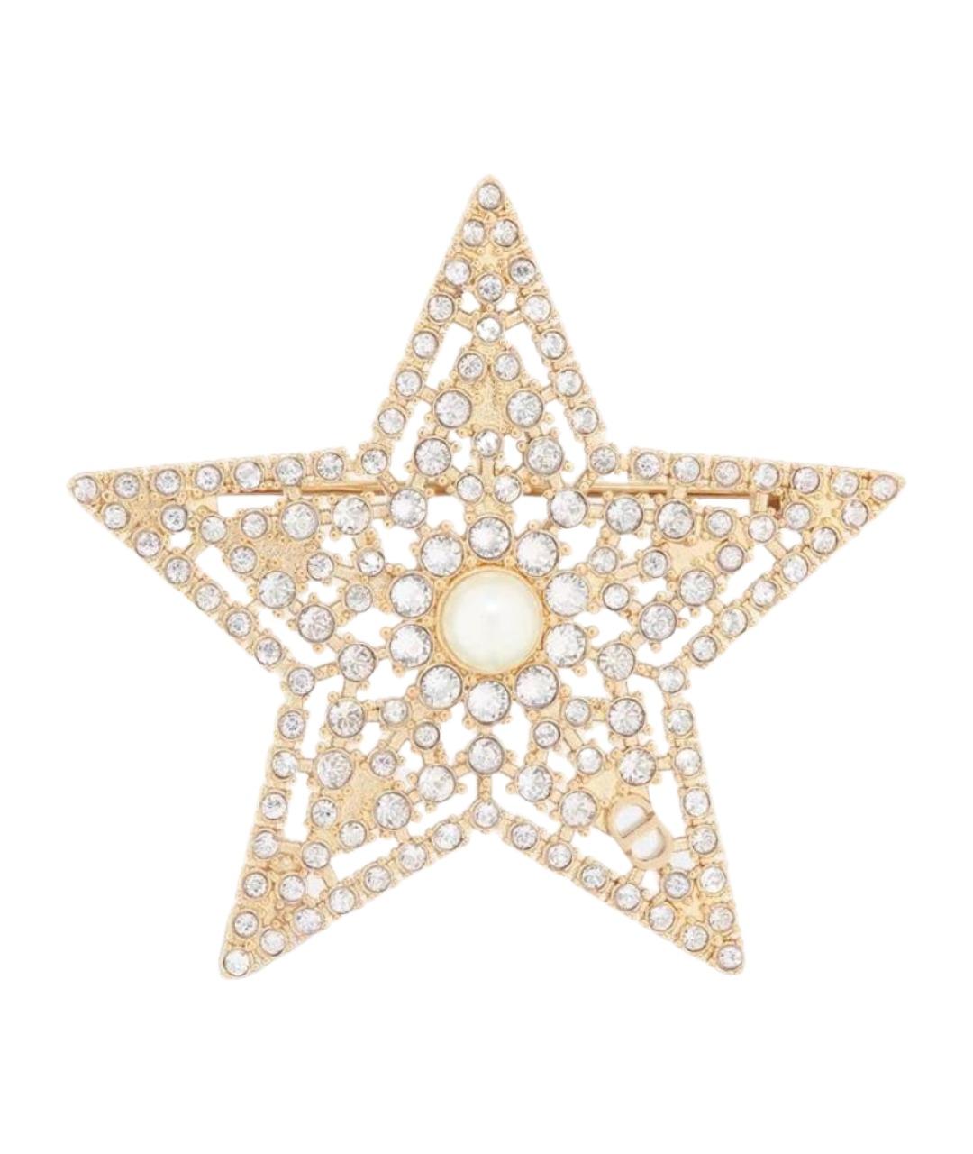 CHRISTIAN DIOR Золотая металлическая булавка / брошь, фото 1