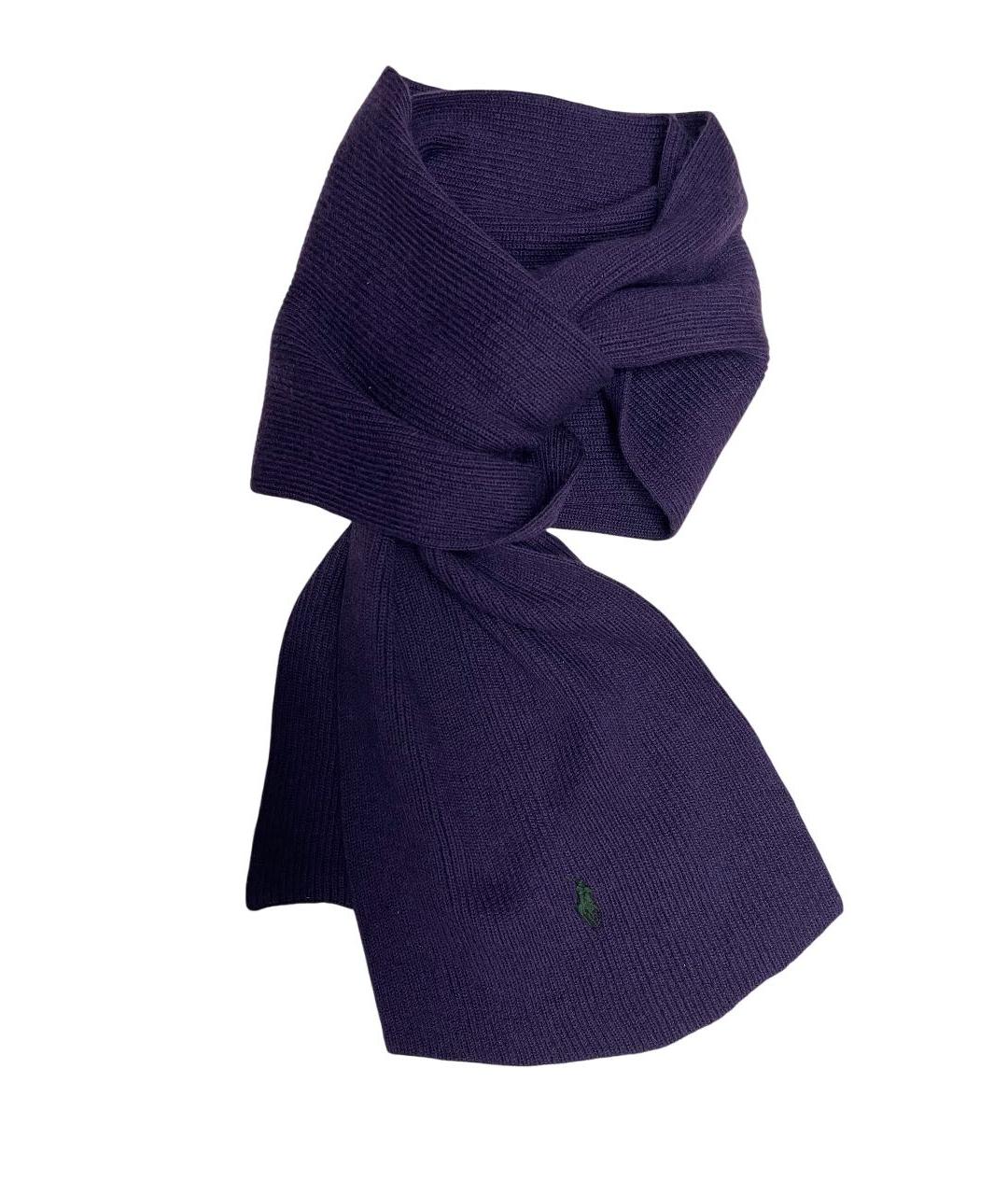 POLO RALPH LAUREN Фиолетовый шерстяной шарф, фото 4