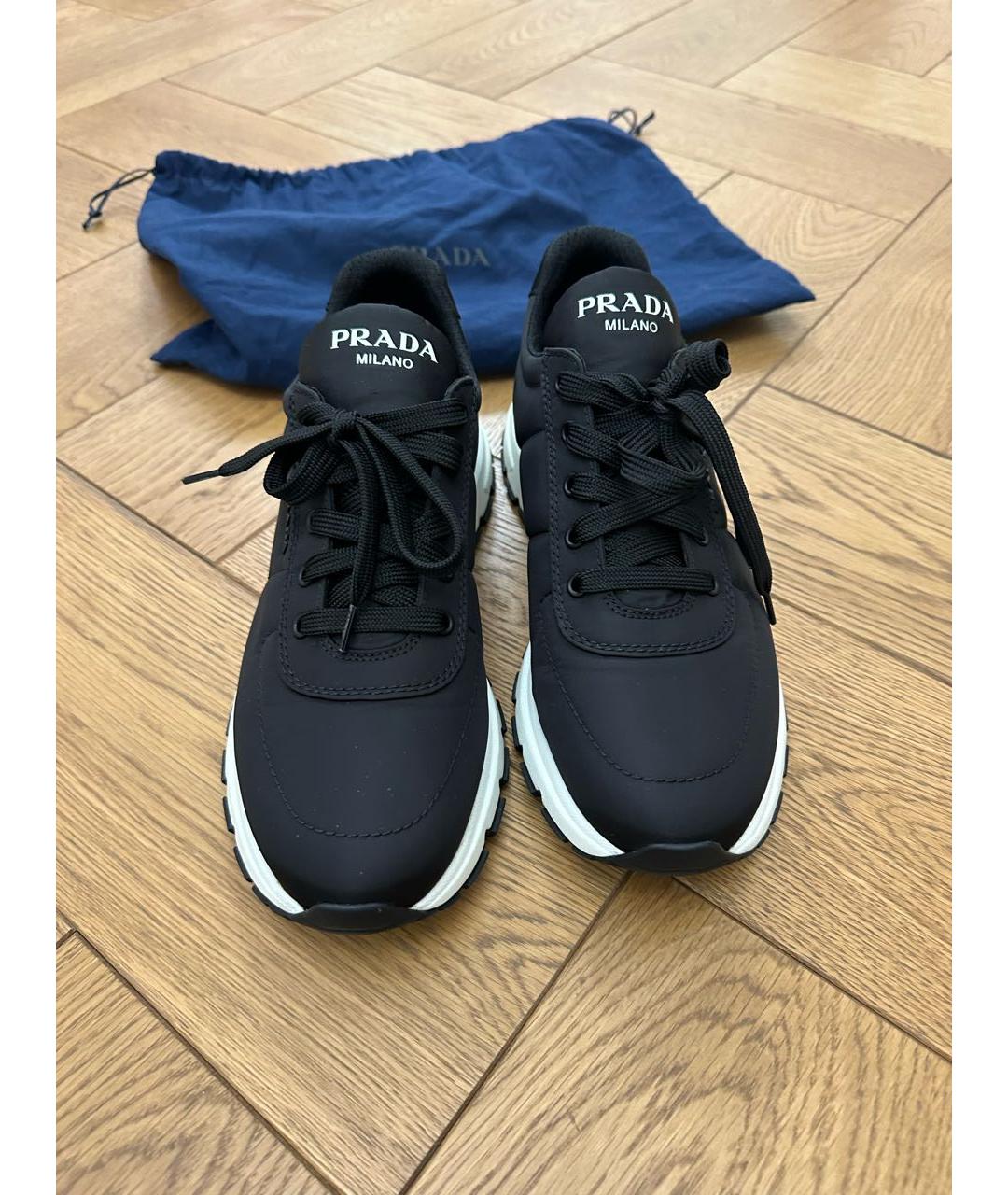 PRADA Черные низкие кроссовки / кеды, фото 2