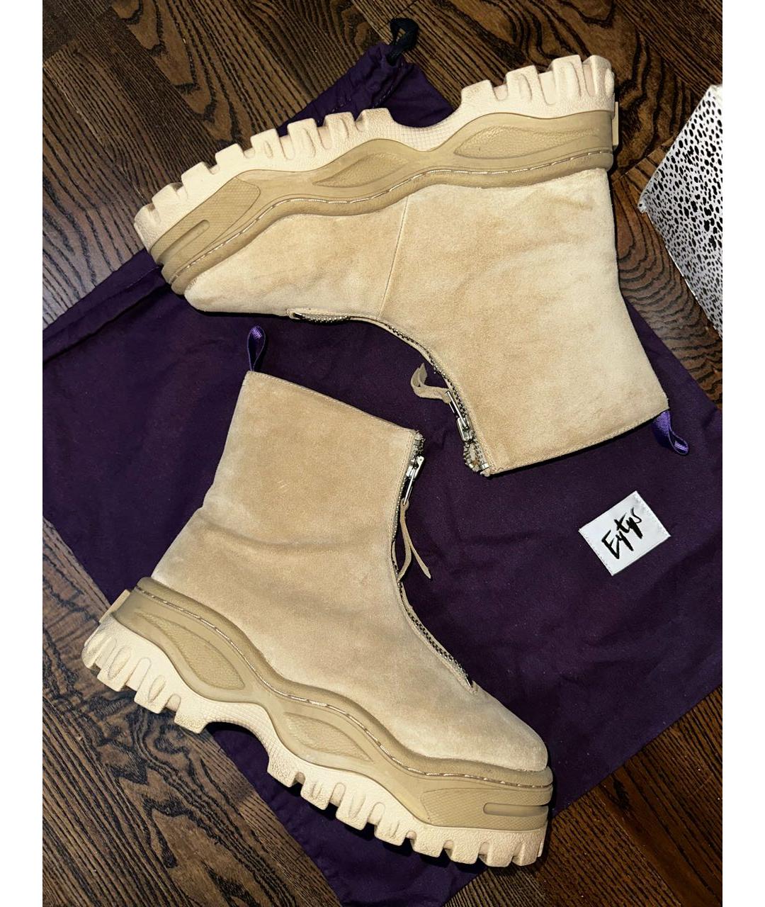 Eytys Бежевые замшевые ботинки, фото 8