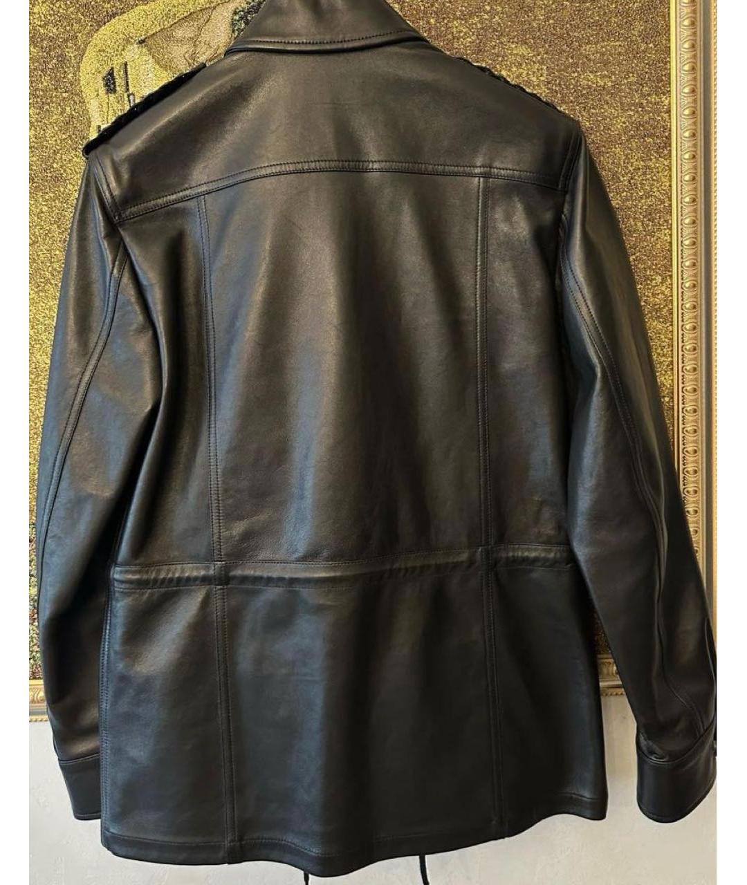 SAINT LAURENT Черная кожаная куртка, фото 2